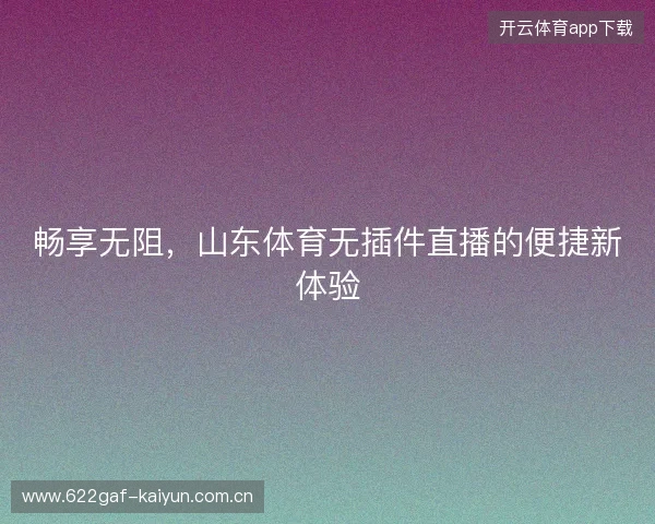 畅享无阻，山东体育无插件直播的便捷新体验